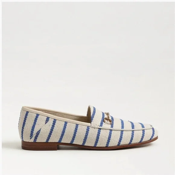 New in box Sam Edelman Loraine Cobalt Striped Flats Loafers size 7.5 - Picture 3 of 12